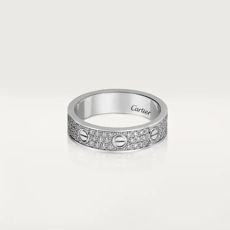 Cartier Diamond Paved Love Ring - Click Image to Close