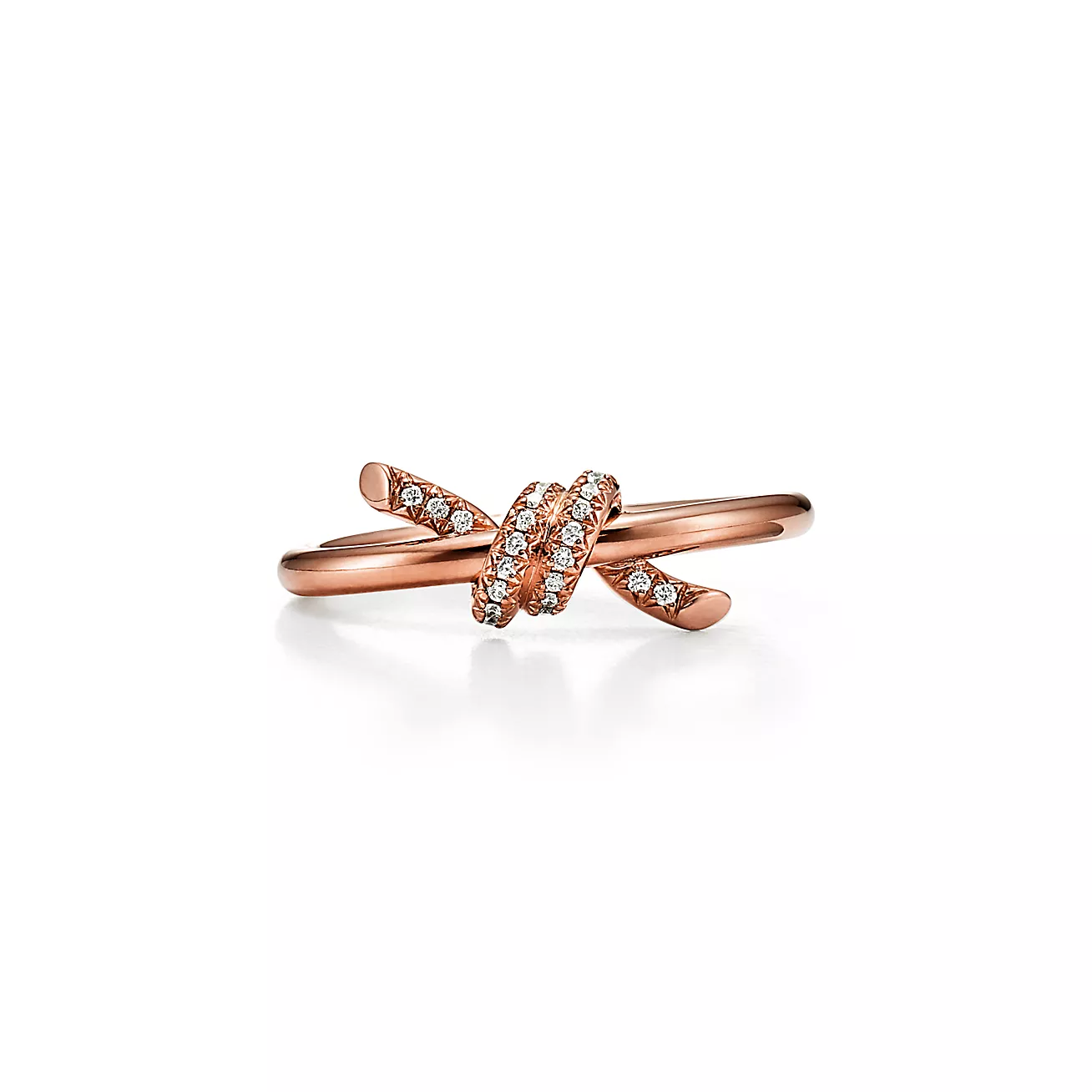 Tiffany Knot Ring in 18k Gold with Diamonds - Click Image to Close